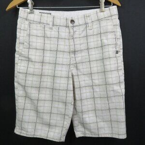 Volcom  Shorts Size 18 Youth 29x10  Plaid White Black Tan Cotton Blend